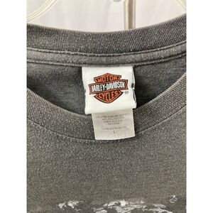 Harley Davidson Flaming Gorge Wyoming Vintage Graphic T-Shirt Gray Mens L USA